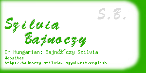 szilvia bajnoczy business card